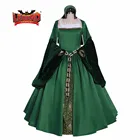 Костюм для косплея королевы викторианской королевы Элизабет Тюдор платье в тюдоровском стиле, голубое французское платье Анны Болейн