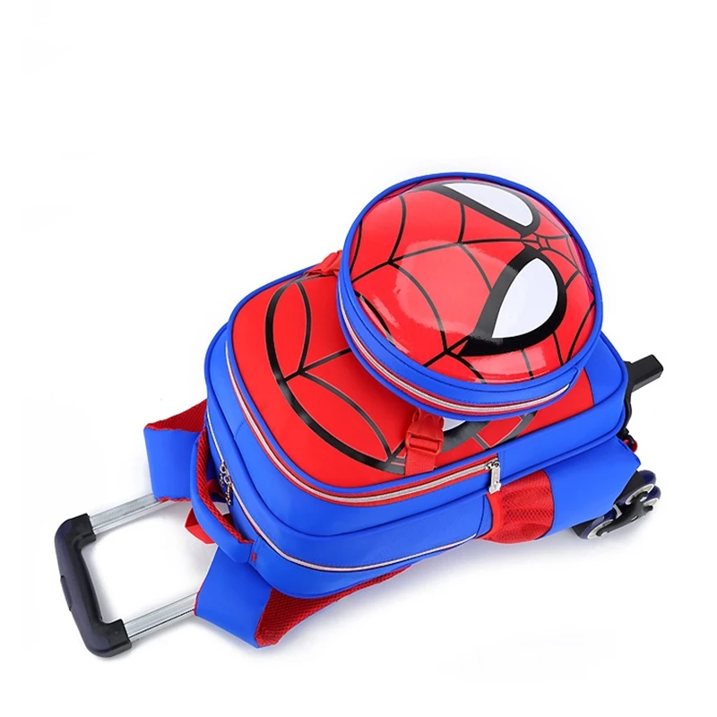 Children Removable Waterproof Trolley Wheeled Schoolbag Kids Travel Backpacks with Wheel Trolley Luggage Bag for Boys Backpacks
