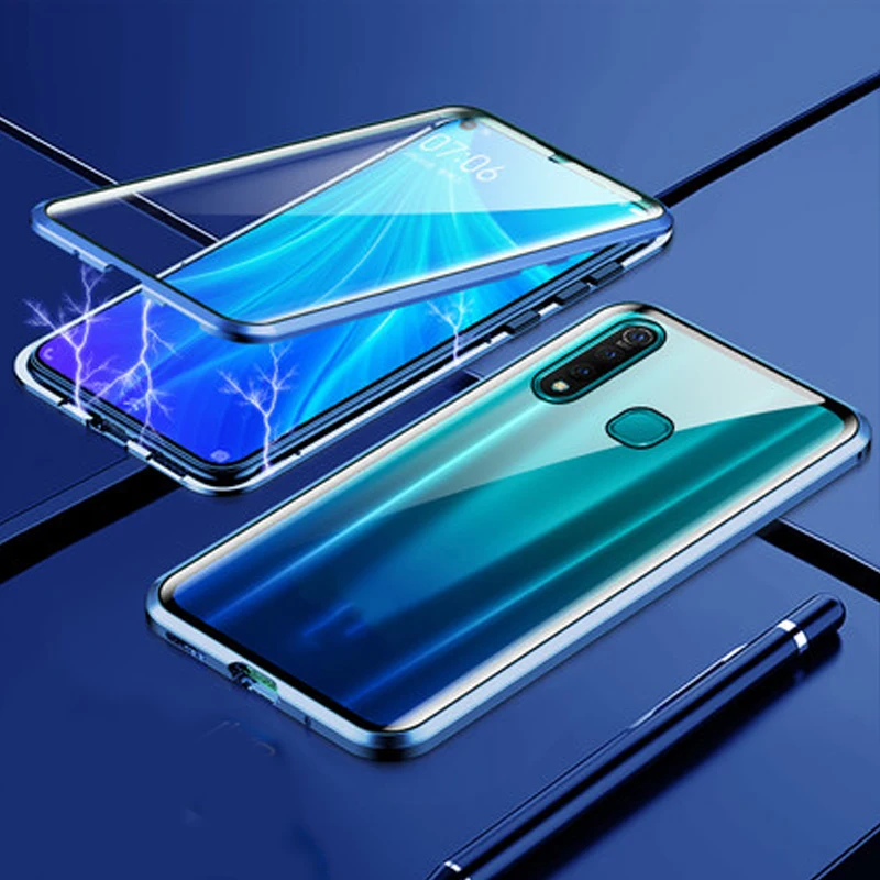 Роскошный Магнитный адсорбционный ЧЕХОЛ ДЛЯ VIVO Z5X z5x, металлическая рамка, двусторонняя стеклянная крышка для VIVO Z5 X, защитный чехол для телефона, оболочка