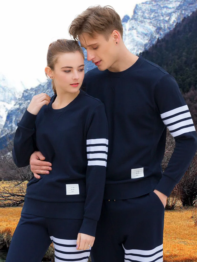 

TB 2021 Fashion Brand Spring Autumn hooded Clothing Cotton jacket Men Women Sweatshirts O-Neck Male Casual Sportswear Coat