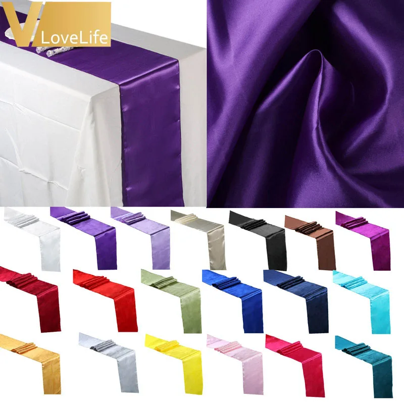 5pcs/lot Satin Table Runners Wedding Party Event Decor Supply Fabric Chair Sash Bow Cover Tablecloth Decoration | Дом и сад