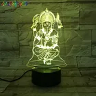 Индийский семейный покровитель Ганеша, 3d светодиодный светильник, украшение для спальни светильник праздничный подарок, настольная лампа, прикроватный домашний декор