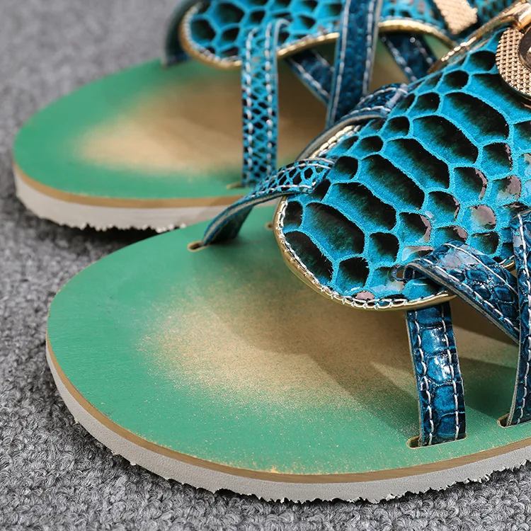 

New Fashion Men's Summer Sandals Leather Men Sandals Casual Beach Open-toed Sandals Non-slip Leather Men's Casual Slippers