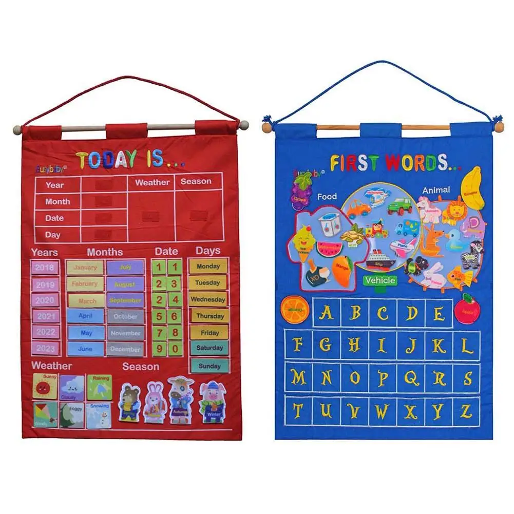 Детский сад Детская обучающая помощь игрушка ткань для обучения английским