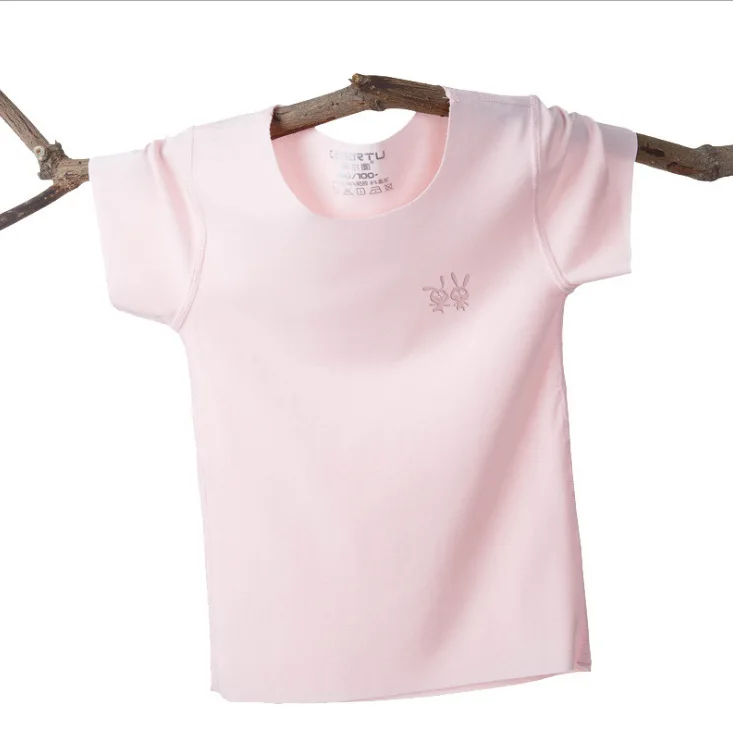 Pink t shirt Футболка для девочек Летняя детская футболка Топы для мальчиков, футболка для мальчиков, крутая трикотажная тонкая футболка enfant garcon, черные рубашки белые, от 2 до 12 лет - Цвет: Pink t shirt