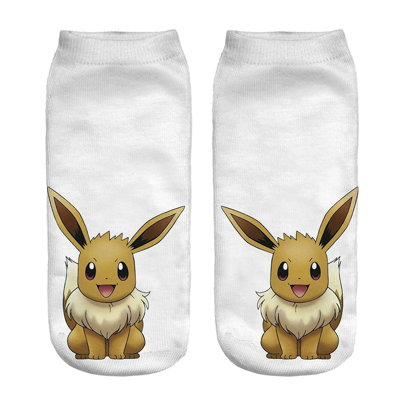 Kawaii Pokemon Go/хлопковые носки унисекс для мальчиков и девочек Забавные женские милые носки из полиэстера мужские короткие носки с принтом японского мультфильма