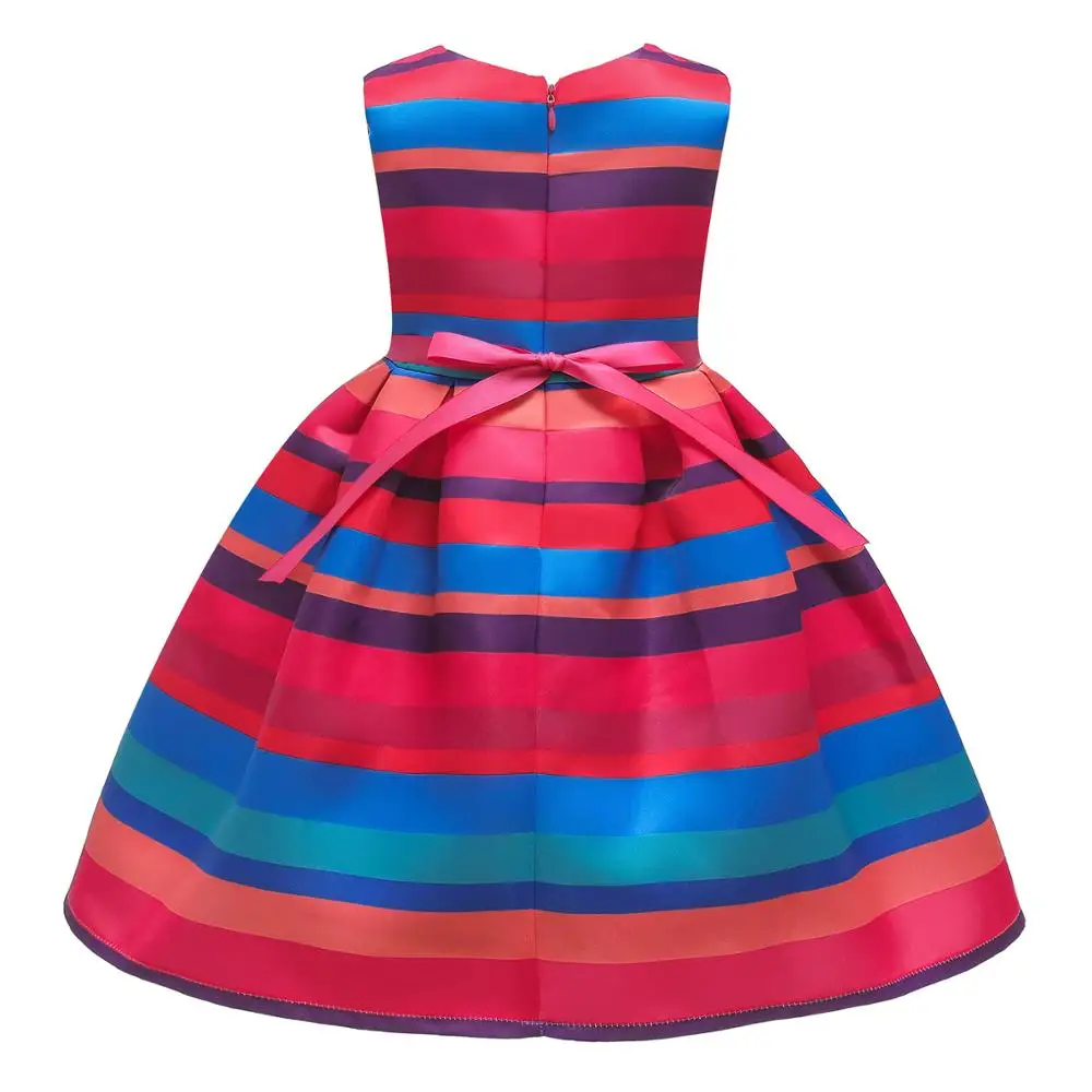 2020 платье летнеенашивка Радужная для девочкидетские платья нарядное