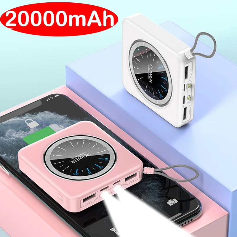 

20000 mAh Mini Power Bank Portable Charger External Battery Pack Power Bank Powerbank for Xiaomi Huawei iPhone Samsung Poverbank