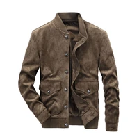 mcikkny mens suede leather jackets fashion style matte outwear coats for male clothing size m 4xl