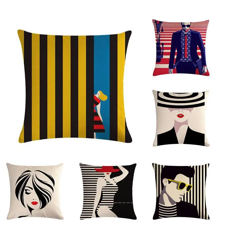 С рисунком Женские домашние декоративные подушки Чехол сделай сам для дома
