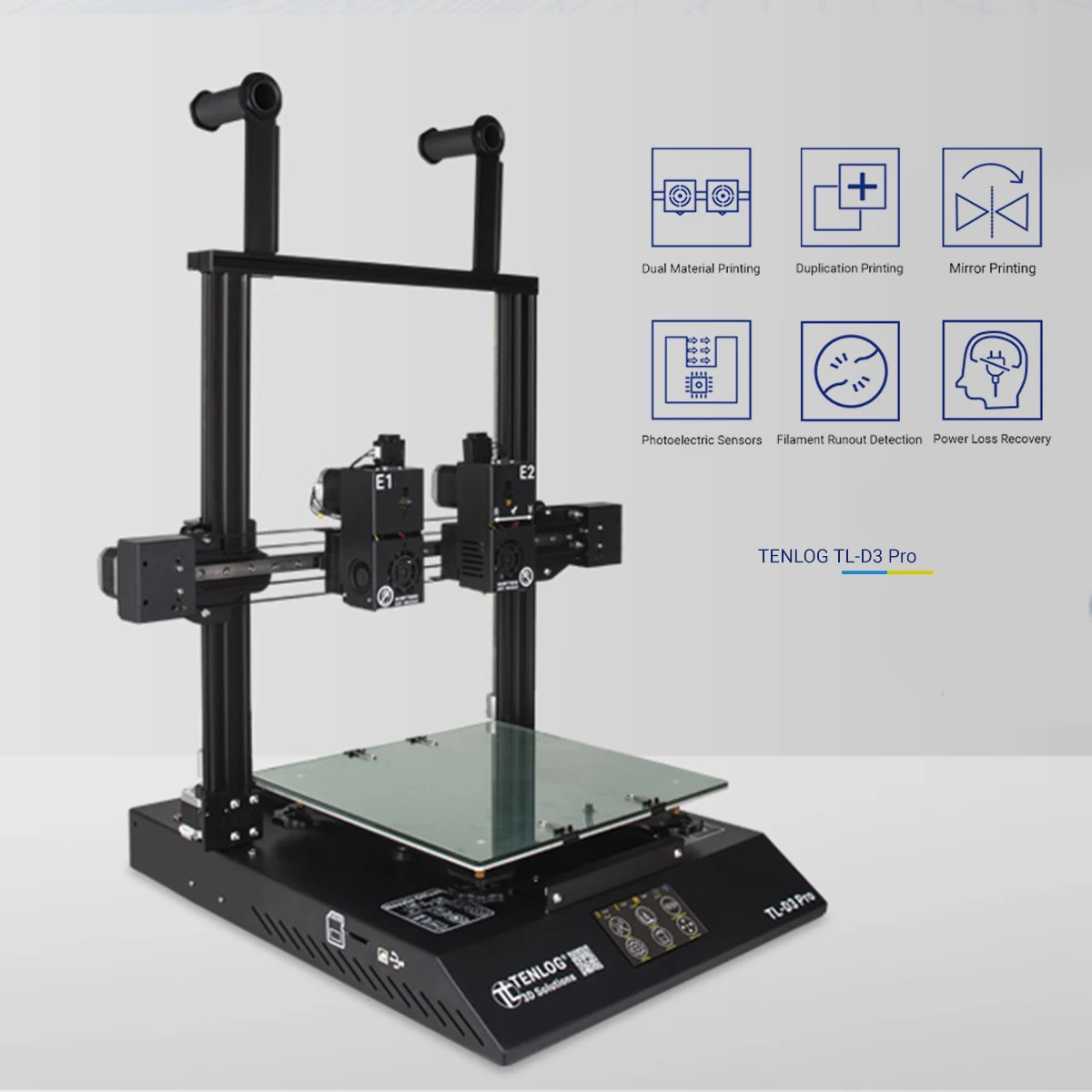 TENLOG TL D3 Pro 3D принтеры независимых двойной экструдер полностью закрытый корпус с