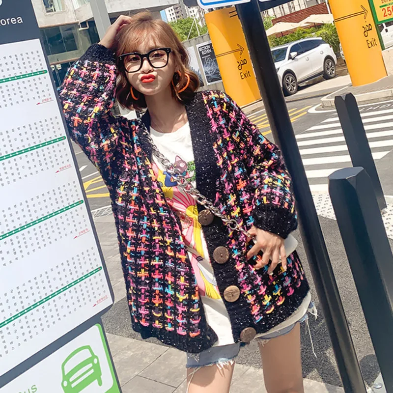 Vefadisa зимний кардиган свитер пальто Женский вязаный с принтом повседневный