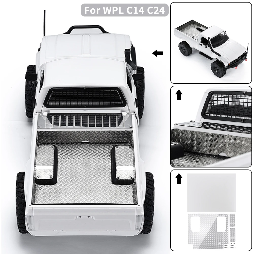 

Professional Upgrade Part Off Road DIY Styling Metal Rear Compartment RC Car Decoration Plate Anti Slip Durable For WPL C14 C24