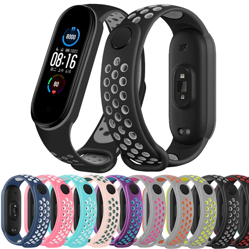 Силиконовый ремешок для Xiaomi Mi Band 5 6 умный Браслет MiBand браслет на запястье | - Цена: 62.97