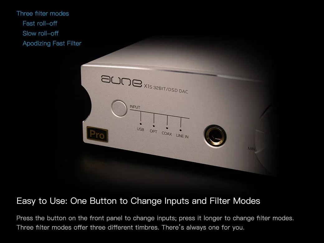Aune X1S PRO усилитель для наушников ES9038Q2M чип декодирования 32BIT/768K DSD512 USB/коаксиальный/оптический вход, DAC усилитель DOP/128