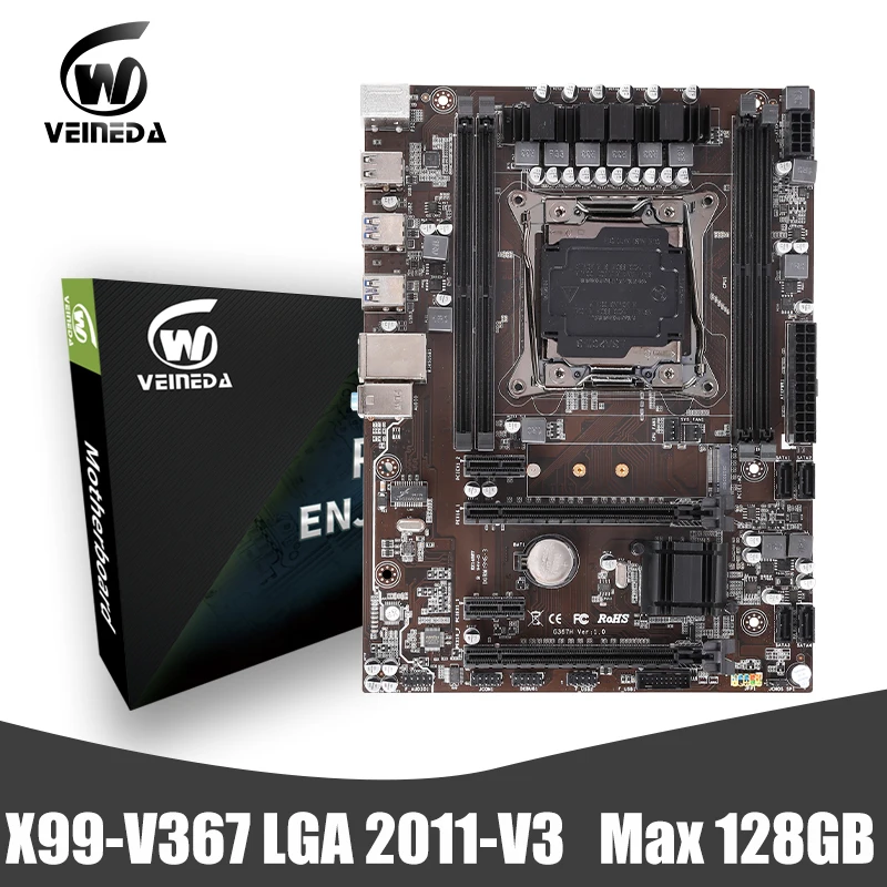 VEINEDA X99 DDR4 материнская плата LGA2011 V3 Intel 4 канальная Память ddr4 для рабочего стола