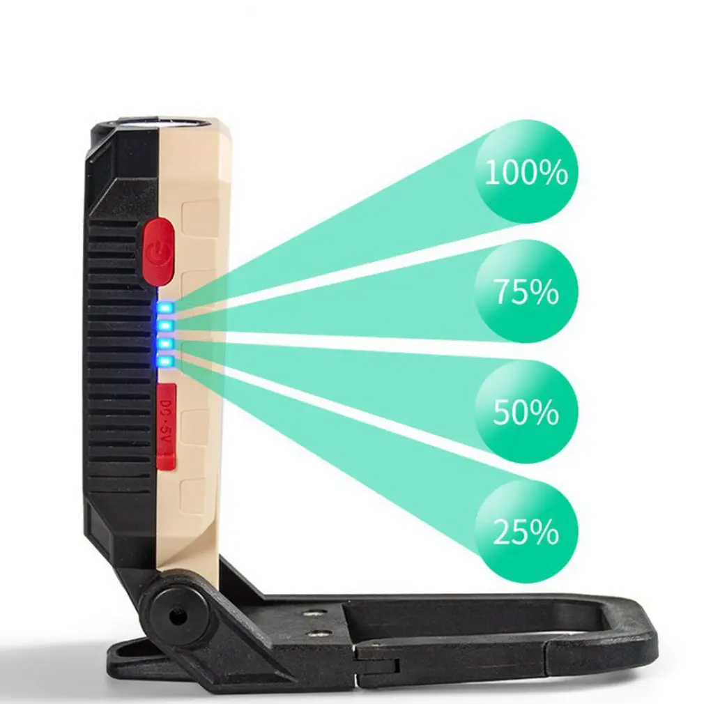 

Black W598b Small 28-eye COB Work Light With Built-in Bracket Carabiner For Charging Small Electronic Devices