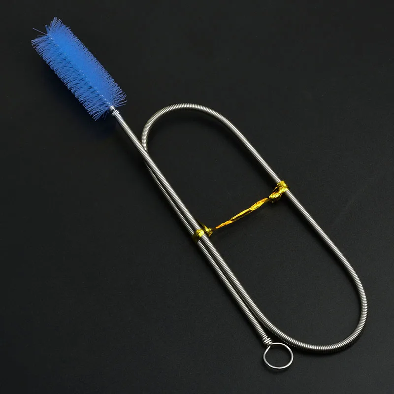 Blue one brush NICREW щетка для чистки аквариума для водяного фильтра Лилия труба воздушный шланг из нержавеющей стали Гибкая Двухсторонняя щетка для шлангов - Цвет: Blue one brush
