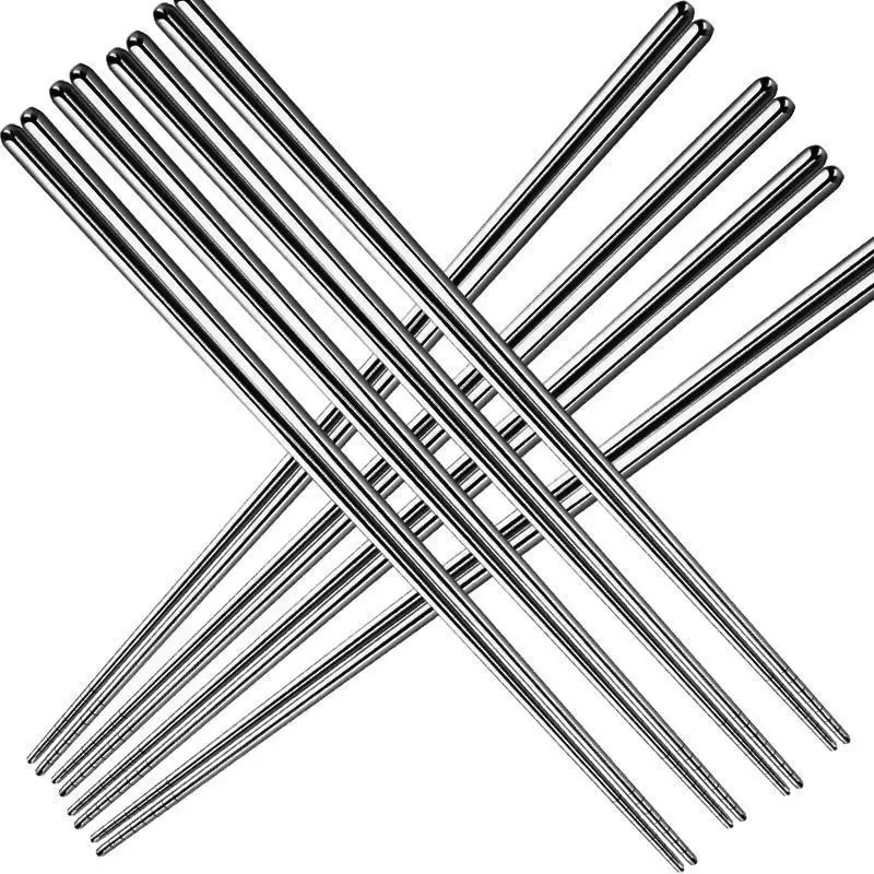 Набор палочек для еды из нержавеющей стали 5 пар металлические Нескользящие