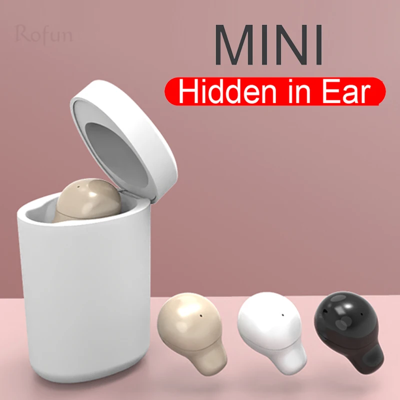 Невидимые беспроводные наушники вкладыши Bluetooth на одно ухо Спортивная гарнитура