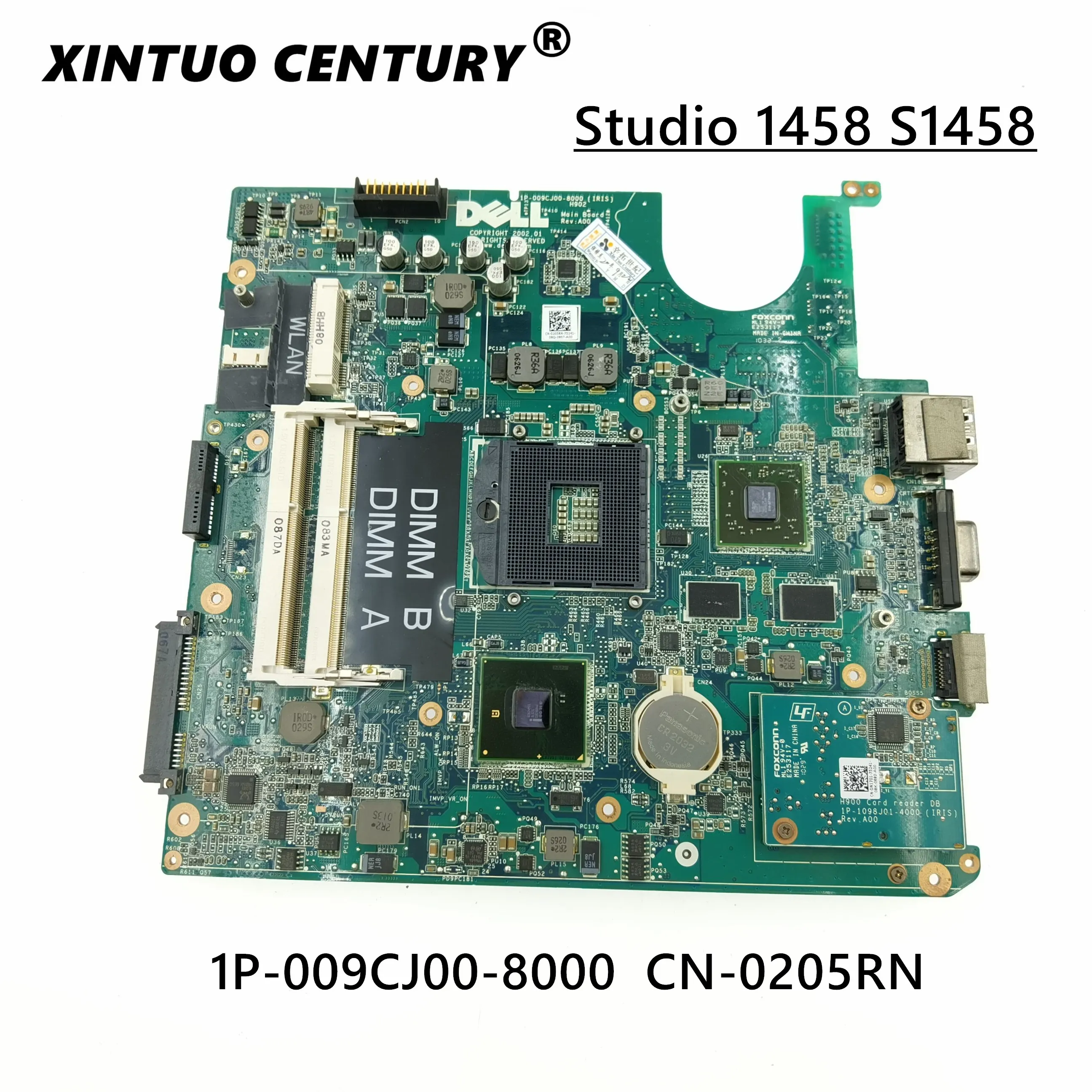 

CN-0205RN 0205RN 205RN Laptop Motherboard For DELL Studio 1458 S1458 Notebook Mainboard 1P-009CJ00-8000 216-0774009 HM55