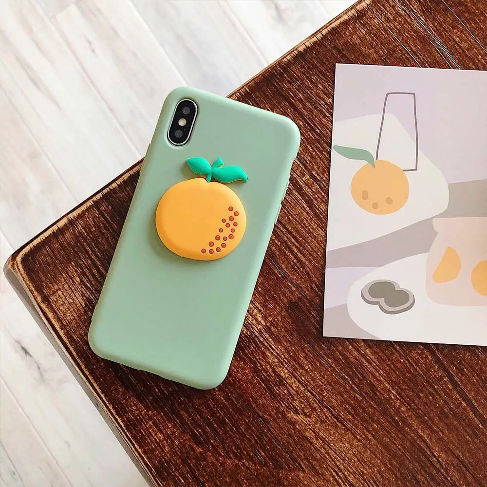 KISSCASE милый 3D апельсин чехол для iPhone XR XS Max 7 8X6 6s Plus Мягкий ТПУ Funda 6 8 Coque |
