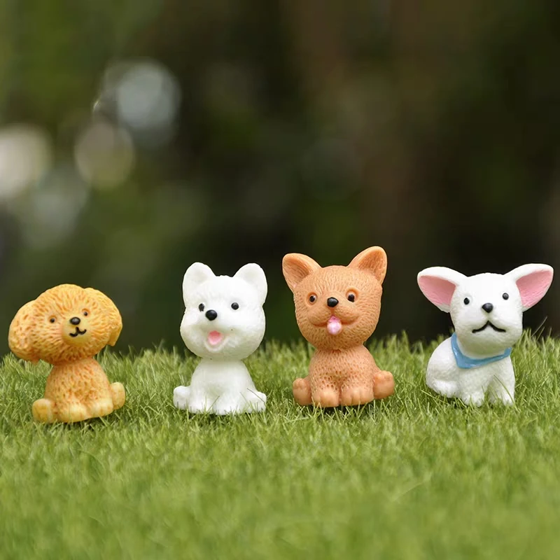 Mini size Simulation action Figures small dog Animal Model Miniature Figurine Fairy home Garden Wedding Doll Decoration kids toy | Игрушки и