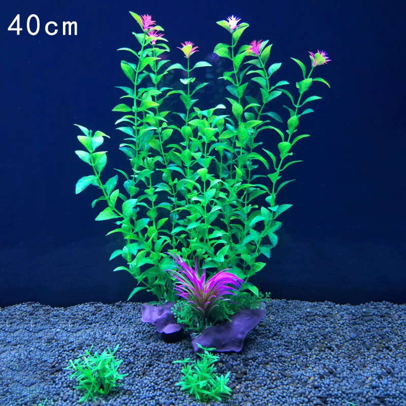 

40CM Large Aquarium Landscaping Simulation Aquatic Fish Tank Plastic Cartilage Soft Aquatic Colorful Grass Landscape Decoration