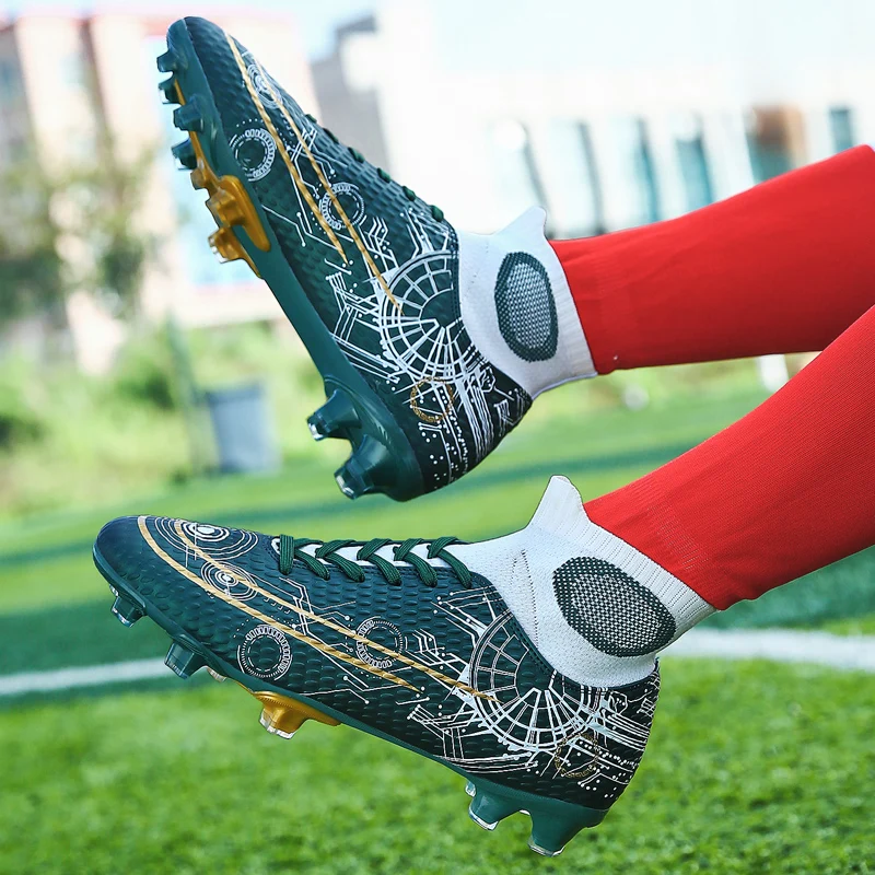 R.xjian brand men's high-top football shoes TF / FG women's children's football shoes socks non-slip training shoes Size33-47#