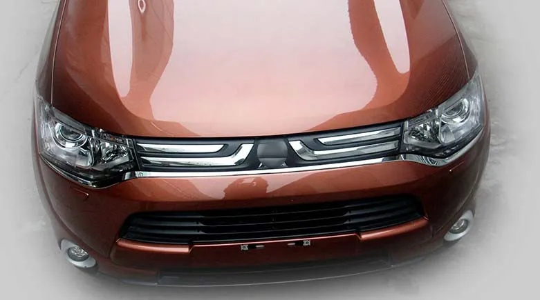 Накладка на решетку переднего бампера хромированная для Mitsubishi Outlander 2013 2014 -