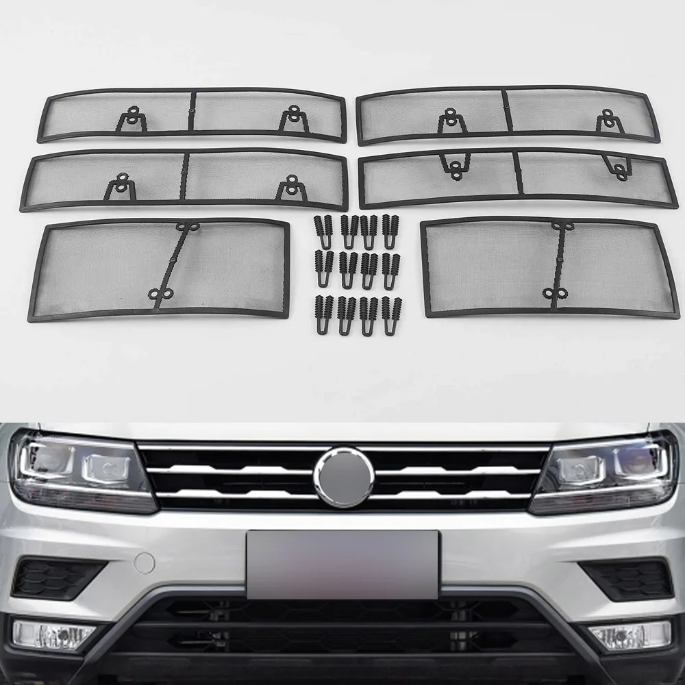 Griglia in acciaio rete di schermatura degli insetti per Volkswagen VW Tiguan 2017 2018 2019 2020 accessori copertura della rete della griglia anteriore