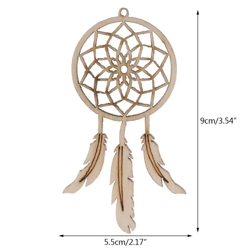 

10pcs Cut Wood Dreamcatcher Embellishment Wooden Shape Craft Wedding Decor 95AA