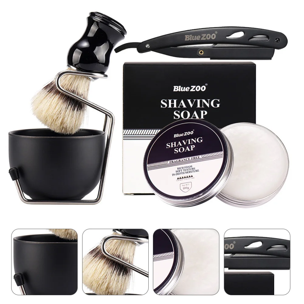 

1 Set of Men Shaving Brush Set Foaming Bowl Shaving Cream Foaming Bowl (Black)
