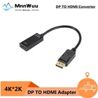 DP к HDMI-совместимый 4K кабель ПК DisplayPort к HDMI-совместимый проектор мини-проектор телевизионный монитор 1,4 для ноутбука hp