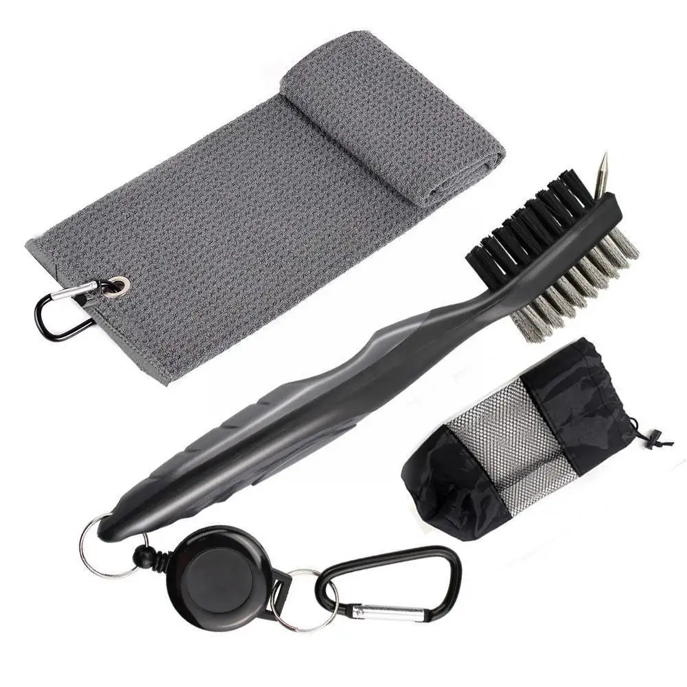 

1 Set High Quality Outdoor Sports Golf Brush And Towel Kit Bag Cleanign Portable Set Club With Cleaner Storage Groove G0t4