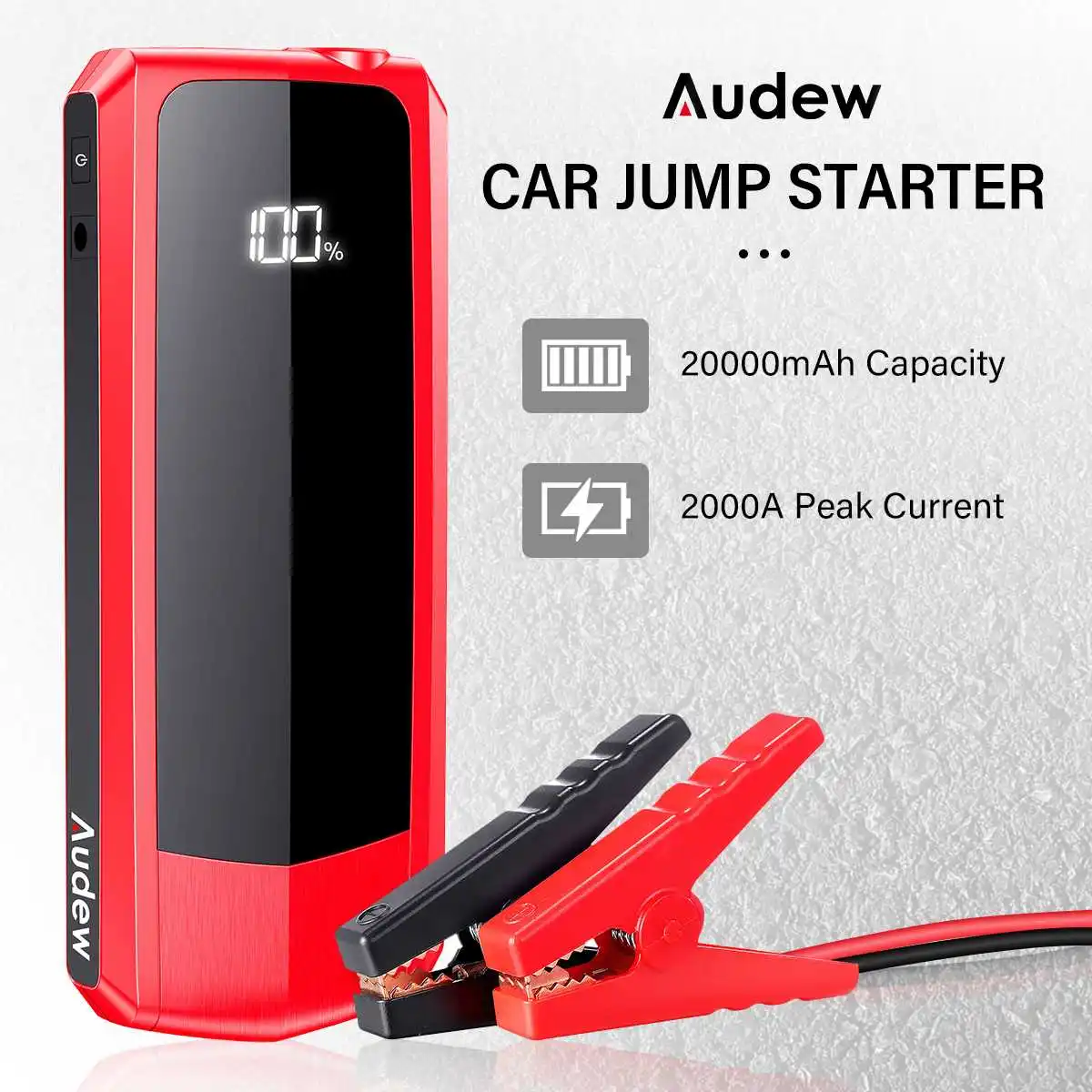 

Car Jump Starter Starting Device Battery 20000mAh Power Bank LCD Display Dual USB Output QC3.0 Charging Jump Starter US Plug