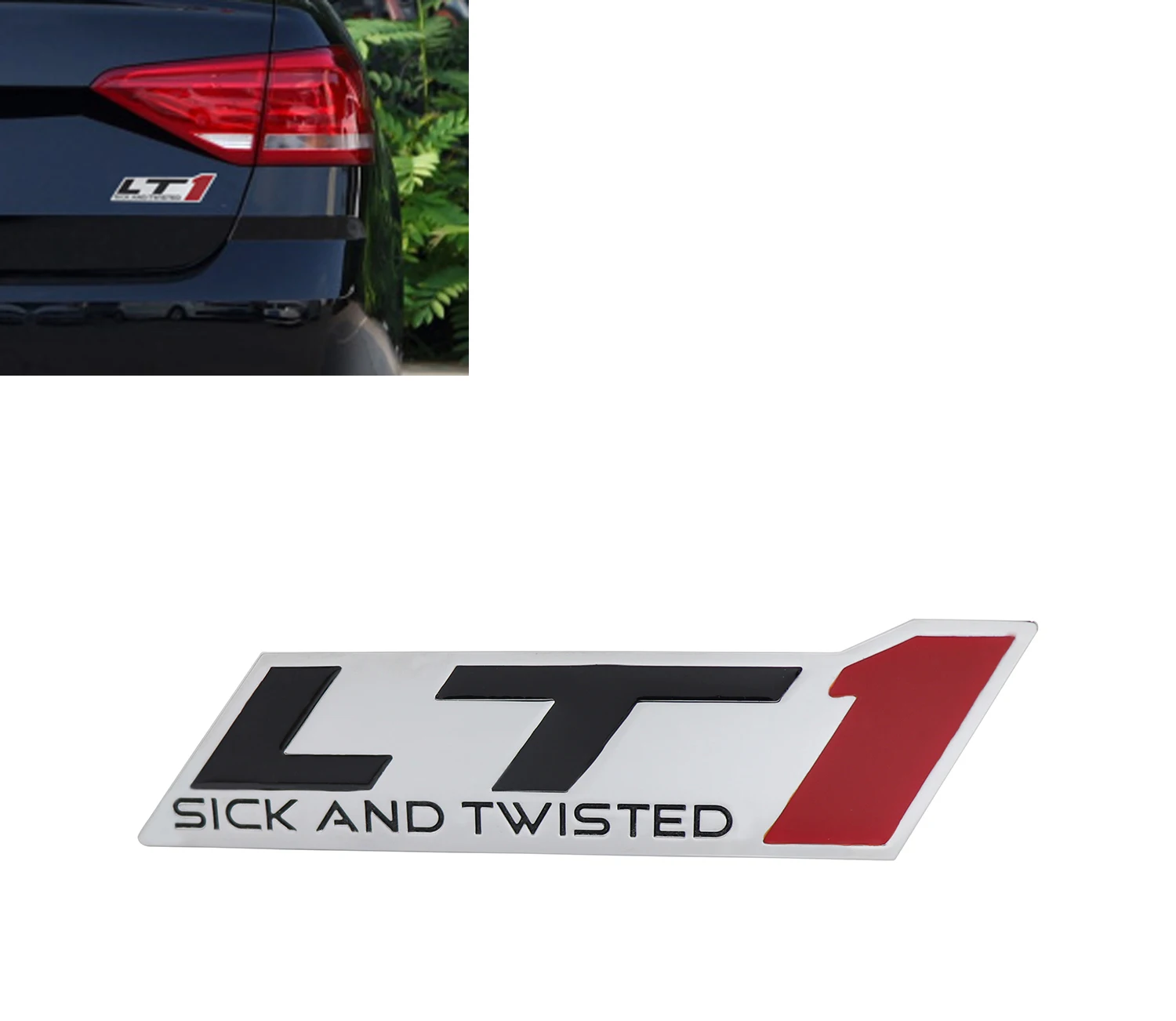 Хромированный красный LT1 большой и скрученный значок-эмблема для приборной