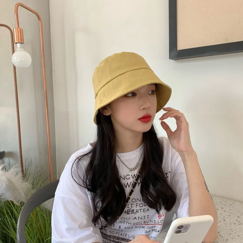 Панама женская однотонная в Корейском стиле от солнца для рыбаков путешествий