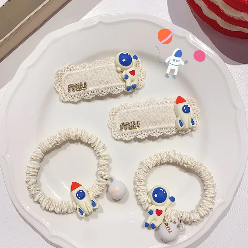 

1PCS New Cute Cartoon Astronaut Princess Headwear Kids Elastic Hair Bands Children Ropes Girls Accessories Baby Headdress