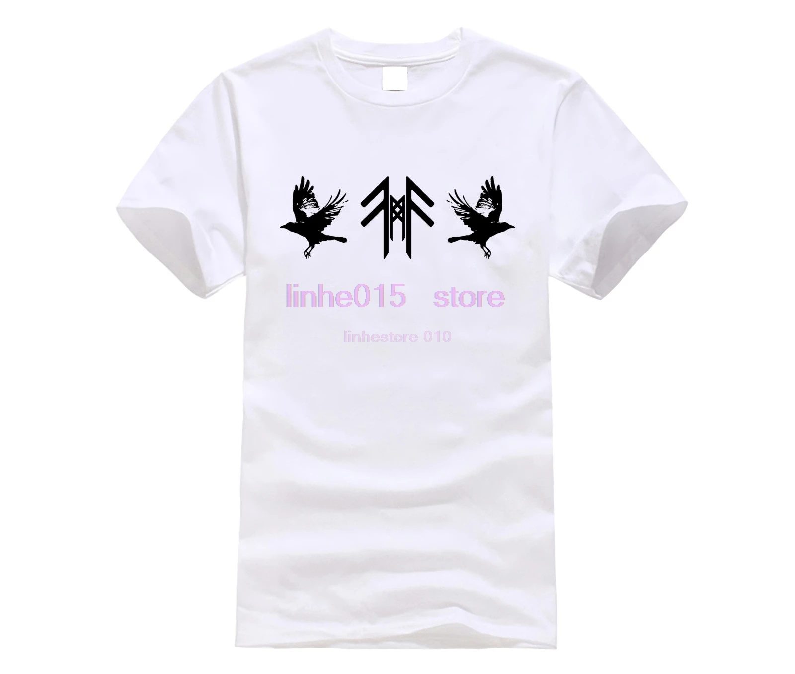 New arrival T shirt men brand clothing fashion printed short NORSE RAVEN Hugin und Munin Walhalla Raben T-shirt male quality Tee | Мужская