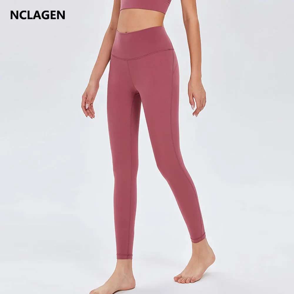 

NCLAGEN Yoga Pants Female Naked Feeling High Waist Leggings Sport Women Fitness Peach Hip Squat Proof GYM Capri Workout Tights