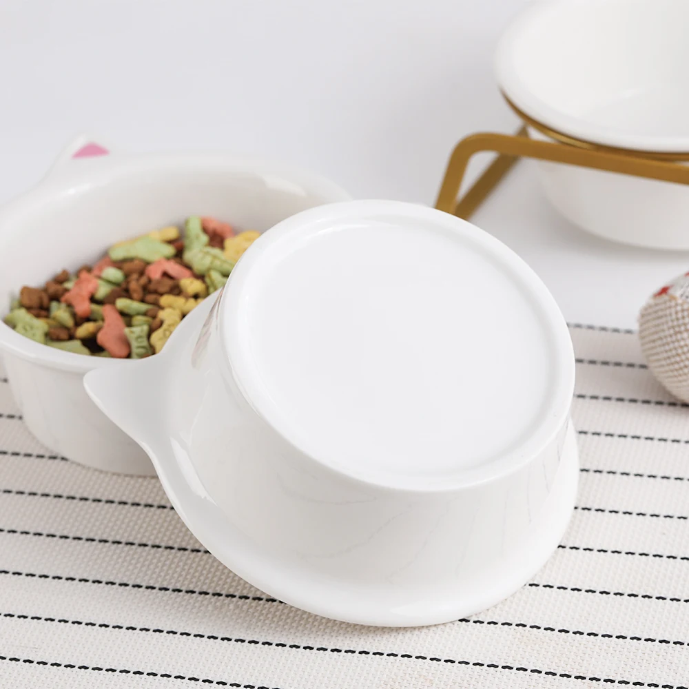 Керамика наклоне повышенной миска для кошек и собак поднятый кошка Еда воды Чаша