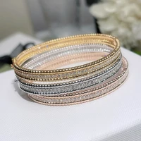 latest fashion simple single zircon for women accessories gorgeous luxury brand jewelry gold charms bracelets bangles bracelet