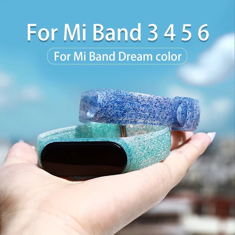 

Для Mi Band 5 6 ремешок Amazfit браслет 5 браслет прозрачный Мечтательный цвет браслет для Xiaomi 5 4 3 ремешок аксессуары