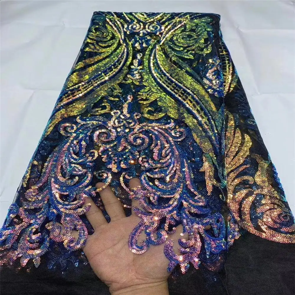 Новинка 2020 года французское нигерийское кружево с блестками ткани высокого