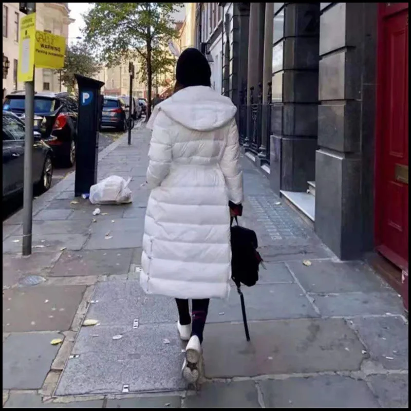 Длинная пуховая куртка в Корейском стиле Женское пальто средней длины выше