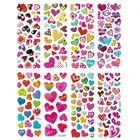 Наклейки в форме сердца для девочек, 8 листов
