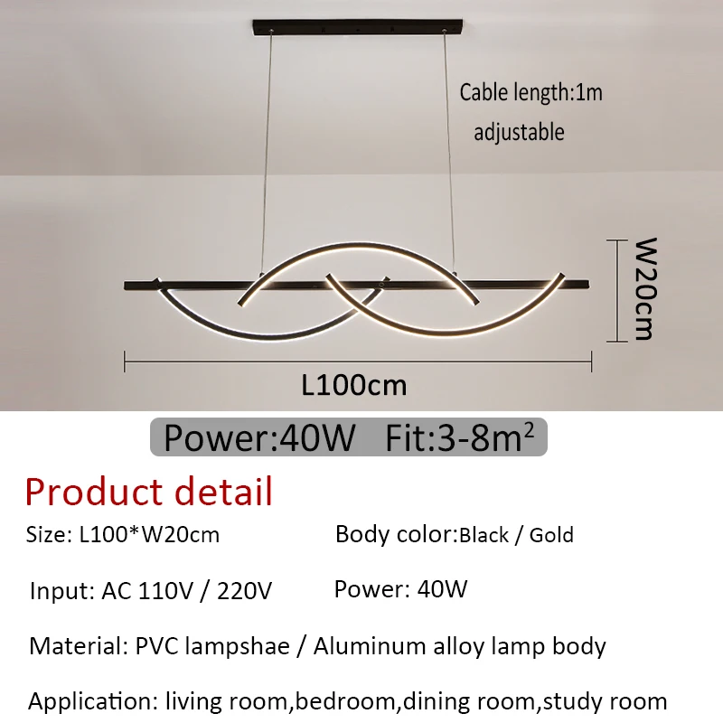 

New Arrival Home Led Chandelier Hanging Lamp Modern Chandelier Lamp for Dining room Living room Kitchen Study room Luminaires