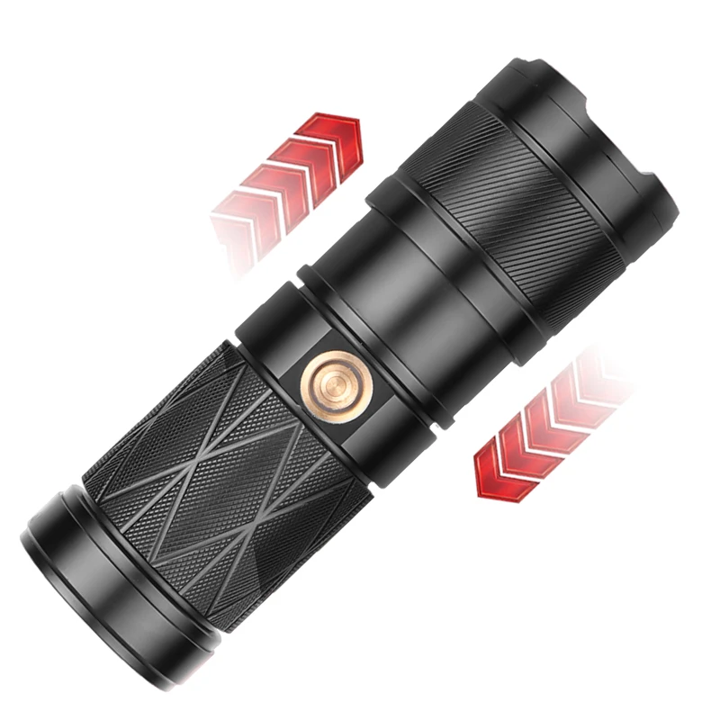 Pаспродажа ZK20 дропшиппинг XHP90 USB Перезаряжаемые светодиодный вспышка светильник 5 Режим масштабирования Выход фонарь Встроенный 2200 Тип батареи-c хвост ...