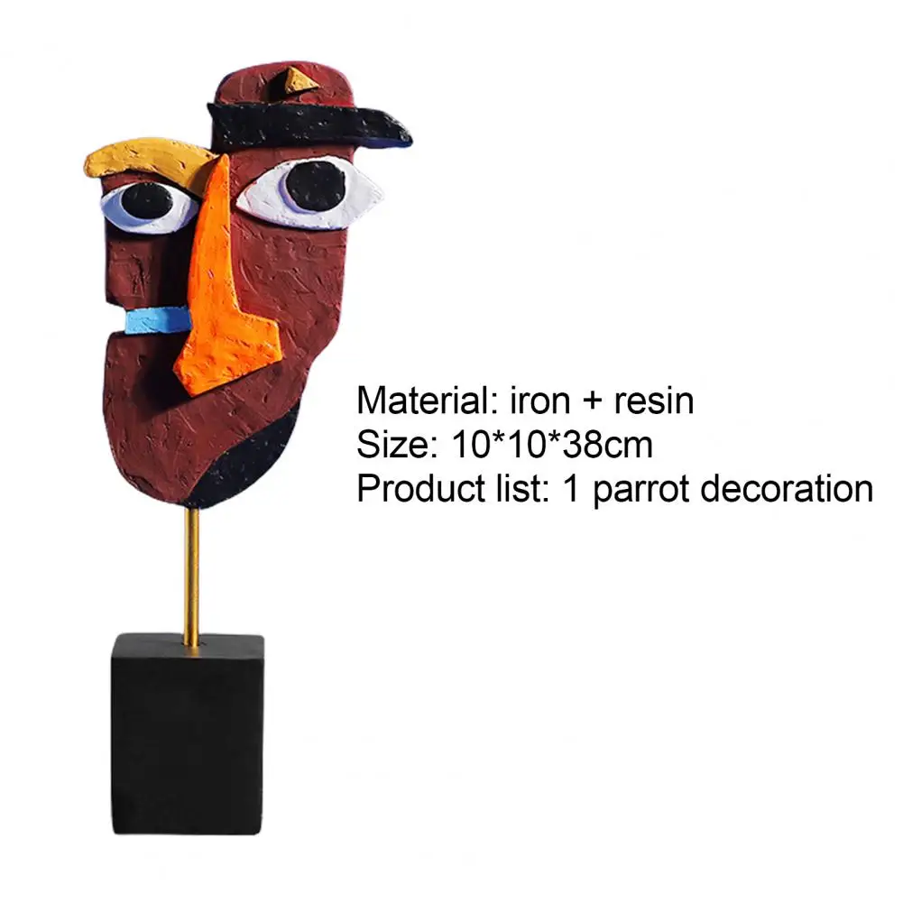 

Abstract Statues Sculptures Resin Decoration Crafts Stylish Multi-color Face Pattern Home Desk Decor